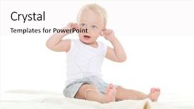  Presentation with filipino child playing - Cool new PPT layouts with infant hearing - small happy child backdrop and a sky blue colored foreground