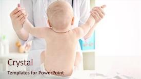  Presentation with baby doctor - Beautiful presentation theme featuring infant heart disease - doctor doing exercises with baby backdrop and a  colored foreground