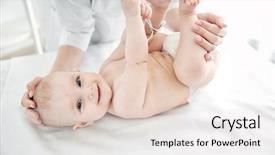  Presentation with baby doctor - Amazing slides having infant heart disease - doctor doing exercises with baby backdrop and a white colored foreground