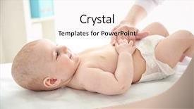  Presentation with baby doctor - Cool new slides with infant heart disease - doctor doing exercises with baby backdrop and a sky blue colored foreground