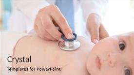  Presentation with baby doctor - Amazing slides having infant heart disease - doctor examining little baby backdrop and a lemonade colored foreground