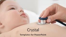  Presentation with baby doctor - Amazing slide deck having infant heart disease - doctor examining little baby backdrop and a lemonade colored foreground