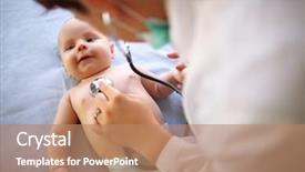  Presentation with baby - Slides featuring infant heart disease - lovely baby is checking up background and a coral colored foreground