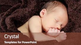  Presentation with infant - Slides consisting of infant sleeping - cute newborn baby boy posing background and a tawny brown colored foreground