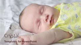  Presentation with cinematic - PPT theme enhanced with infant-sleeping-at-home background and a  colored foreground