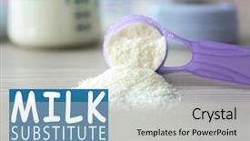 Presentation with baby food - Beautiful presentation theme featuring infants free - food substitute concept powdered baby backdrop and a light gray colored foreground