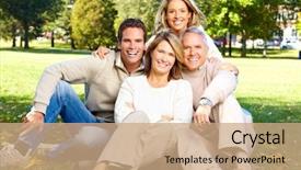  Presentation with free family - Audience pleasing theme consisting of infants free - happy family in park father backdrop and a coral colored foreground