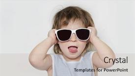  Presentation with group of three young girl - Slides having infants free - young cute happy girl background and a  colored foreground