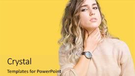  Presentation with urinary tract infection - PPT layouts enhanced with infect - beautiful young blonde woman wearing background and a yellow colored foreground