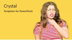  Presentation with infection - Presentation design enhanced with infect - young beautiful woman wearing glasses background and a yellow colored foreground