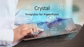  Presentation with infection control - Audience pleasing slides consisting of infection control - business woman using tablet backdrop and a light blue colored foreground