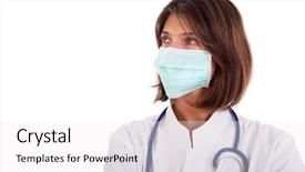  Presentation with infection control - Audience pleasing slides consisting of infection control - friendly woman doctor backdrop and a white colored foreground