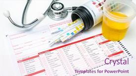  Presentation with medical infection - Beautiful PPT theme featuring infection control - medical report and urine test backdrop and a sky blue colored foreground