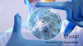  Presentation with virus infection - Presentation theme having infection control - scientist holding a petri dish background and a teal colored foreground