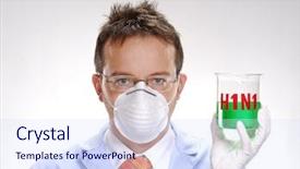  Presentation with infection control - Audience pleasing PPT layouts consisting of infection control - scientist holding an experimental swine backdrop and a sky blue colored foreground