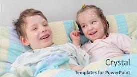  Presentation with infection control - Cool new PPT theme with infection control - two diseased children with mosquito backdrop and a sky blue colored foreground