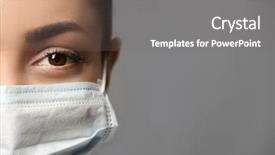  Presentation with medical infection - Amazing presentation design having infection control - young female doctor in medical backdrop and a gray colored foreground