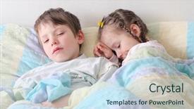  Presentation with infection control - Presentation theme having infection control hospital - two diseased children with flu background and a sky blue colored foreground