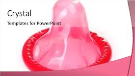  Presentation with infection control - Beautiful slides featuring infection control prevention - red condom isolated on white backdrop and a white colored foreground