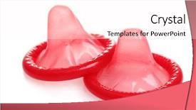  Presentation with condoms - Slides featuring infection control prevention - red condoms isolated on white background and a pink colored foreground