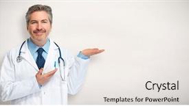  Presentation with pharmacist - Colorful presentation theme enhanced with infection cure - doctor pharmacist presenting gray background backdrop and a sky blue colored foreground