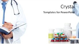  Presentation with microscope - Presentation design having infection education hospital - doctor hands with microscope background and a white colored foreground