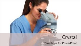  Presentation with doctor helps to get out of bed an elderly woman - Cool new slide deck with infection education hospital - doctor woman with microscope backdrop and a light gray colored foreground