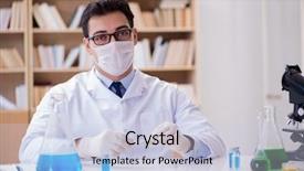  Presentation with lab coat sales - Beautiful presentation design featuring infection education hospital - doctor working in the lab backdrop and a lemonade colored foreground