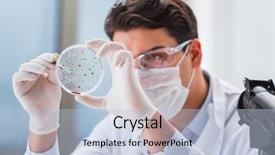  Presentation with virus informatico - Cool new presentation theme with infection education hospital - male doctor working backdrop and a light blue colored foreground