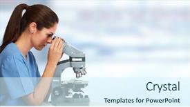  Presentation with davinci in medical - Presentation design consisting of infection education hospital - medical doctor with microscope background and a cool aqua colored foreground