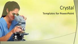  Presentation with medical infection - Presentation theme consisting of infection education hospital - medical student with microscope background and a blonde colored foreground