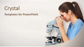  Presentation with medical student - Slides consisting of infection education hospital - medical student with microscope background and a sky blue colored foreground