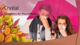  Presentation with nose - PPT layouts featuring infection skyn - couple blowing nose while holding background and a red colored foreground