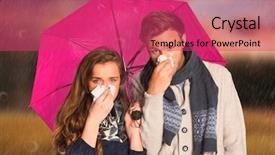  Presentation with blooding of nose - PPT theme enhanced with infection skyn - couple blowing nose while holding background and a red colored foreground