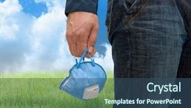  Presentation with infection - Beautiful presentation theme featuring luxury family house with landscaping on the front and blue sky on background backdrop and a tawny brown colored foreground