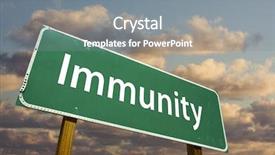  Presentation with immunity - Presentation theme consisting of infection skyn - immunity green road sign background and a  colored foreground
