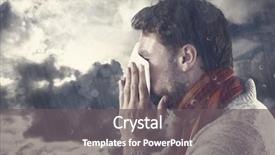  Presentation with tissue - Presentation consisting of infection skyn - man blowing nose on tissue background and a gray colored foreground