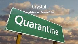  Presentation with infection - Presentation with infection skyn - quarantine green road sign background and a gray colored foreground