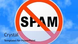  Presentation with spam - PPT theme with infection skyn - round sign no spam sky background and a light blue colored foreground