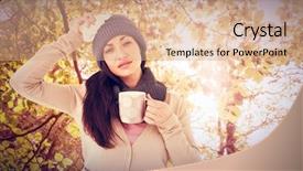  Presentation with premature sick baby incubator - Slide set featuring infection skyn - sick brunette holding a mug background and a coral colored foreground