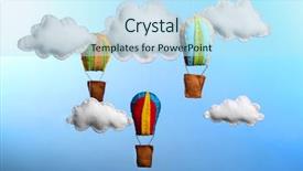  Presentation with blue balloons - Presentation design featuring inference - fleece clouds and balloons background and a sky blue colored foreground