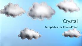  Presentation with clouds - Amazing presentation theme having inference - fleece clouds on blue background backdrop and a arctic colored foreground