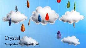  Presentation with plain clear navy blue blue and white cloudy - Presentation theme featuring inference - fleece clouds with raindrops background and a light blue colored foreground