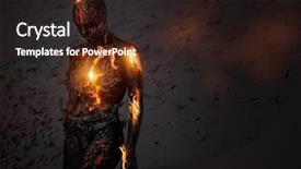  Presentation with lava - Beautiful presentation theme featuring inferno - creature made from lava backdrop and a wine colored foreground