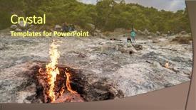  Presentation with natural gas - Cool new slides with inferno - flames of chimera mount backdrop and a tawny brown colored foreground