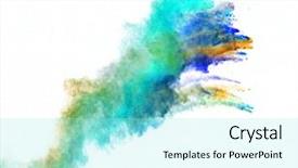  Presentation with powder - Presentation having inferno - launched colorful powder isolated background and a arctic colored foreground