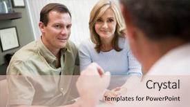  Presentation with ivf - Colorful presentation theme enhanced with male sfertilization - couple in consultation at ivf backdrop and a lemonade colored foreground