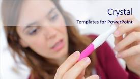  Presentation with infertility - Colorful presentation theme enhanced with infertility - holding a pregnancy tester backdrop and a sky blue colored foreground