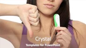  Presentation with woman sad - PPT layouts featuring sad woman with pregnancy test background and a coral colored foreground