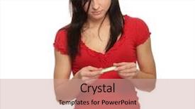  Presentation with infertility - Audience pleasing theme consisting of infertility - sad woman with pregnancy test backdrop and a coral colored foreground